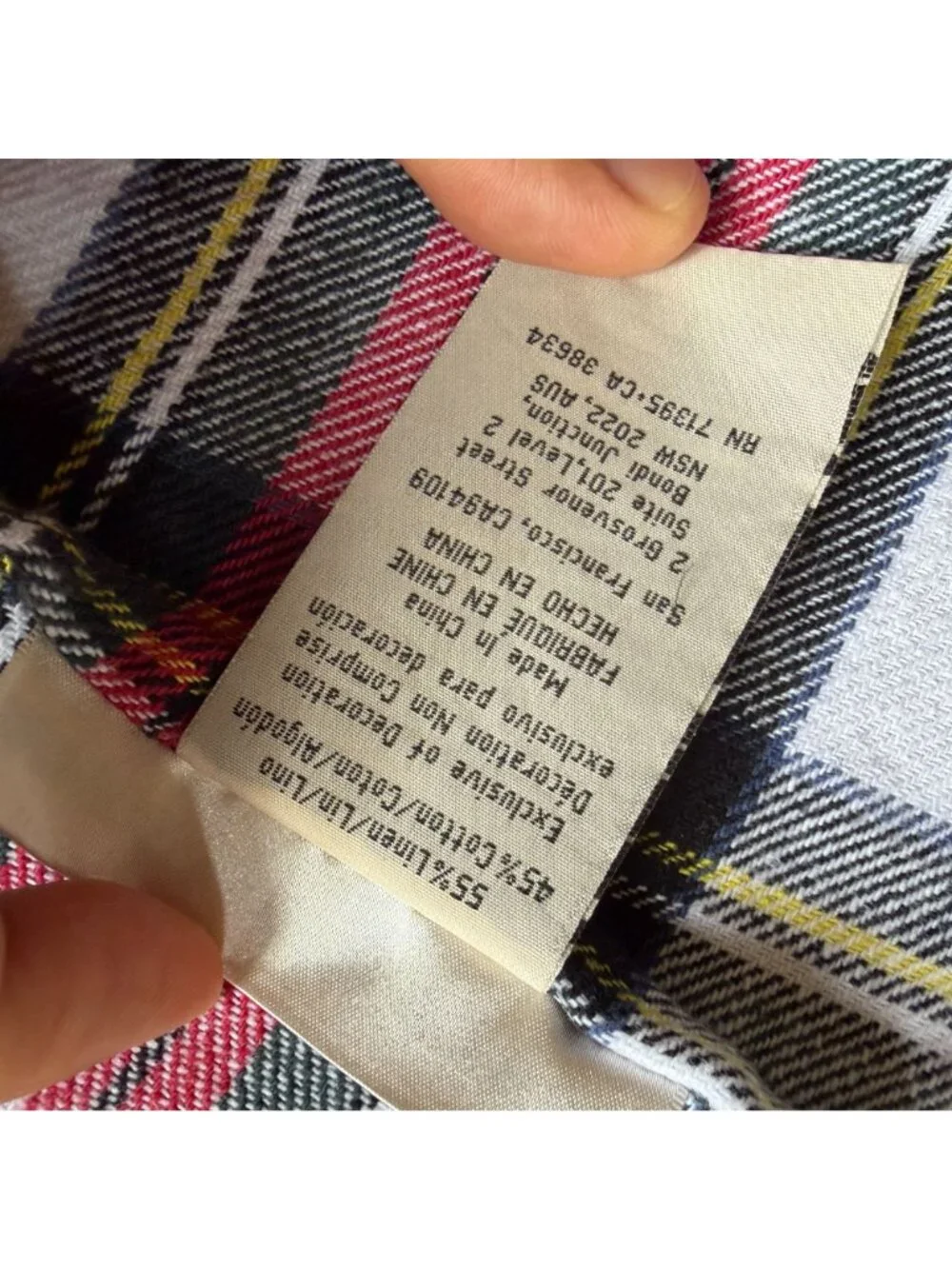 Williams Sonoma Marth Stewart Tartan Plaid Linen Cotton Table Cloth 70